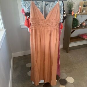 Elegant Tan Sleeveless Dress